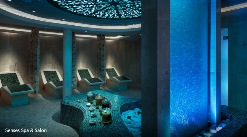 Área de relaxamento do Senses Spa & Salon no Disney Wonder