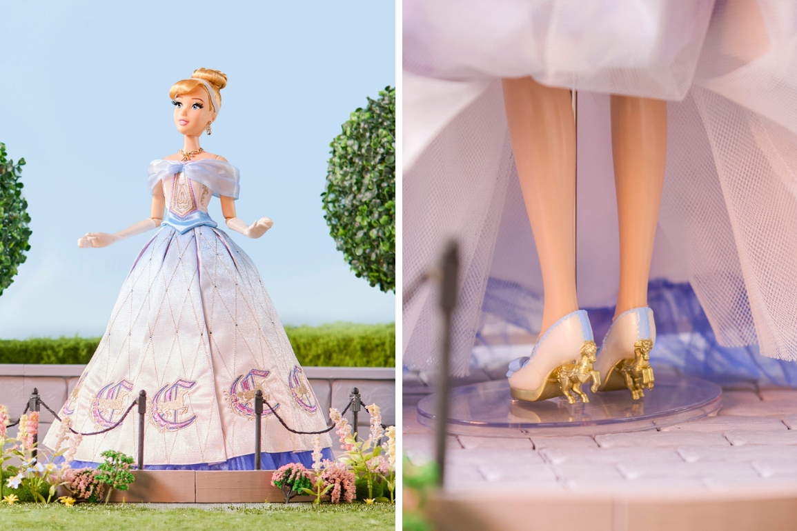 Boneca Cinderella dos 55 anos de Walt Disney World com vestido e sapatos inspirados no Prince Charming Regal Carrousel