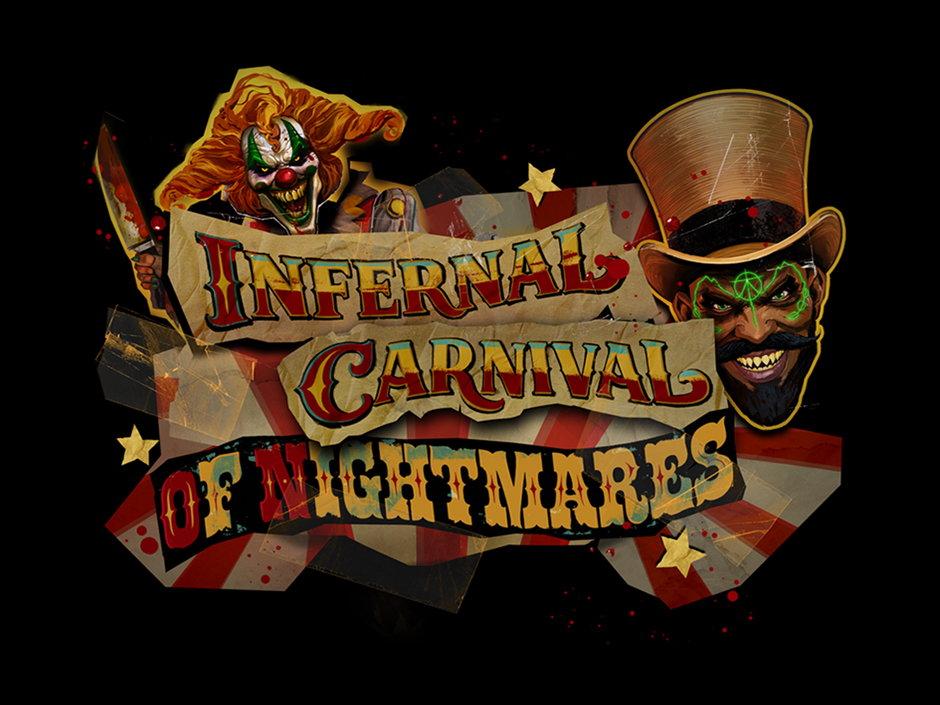 Infernal Carnival of Nightmares, scare zone do Halloween Horror Nights 2026 da Universal Orlando, com Jack e Dr. Oddfellow