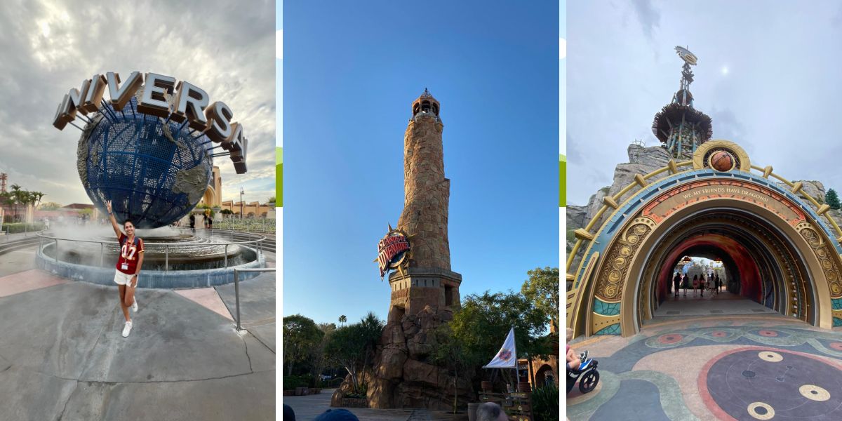 Principais parques da Universal Orlando — Universal Studios, Islands of Adventure e Epic Universe — onde já chegam novidades como o Universal Express Now.