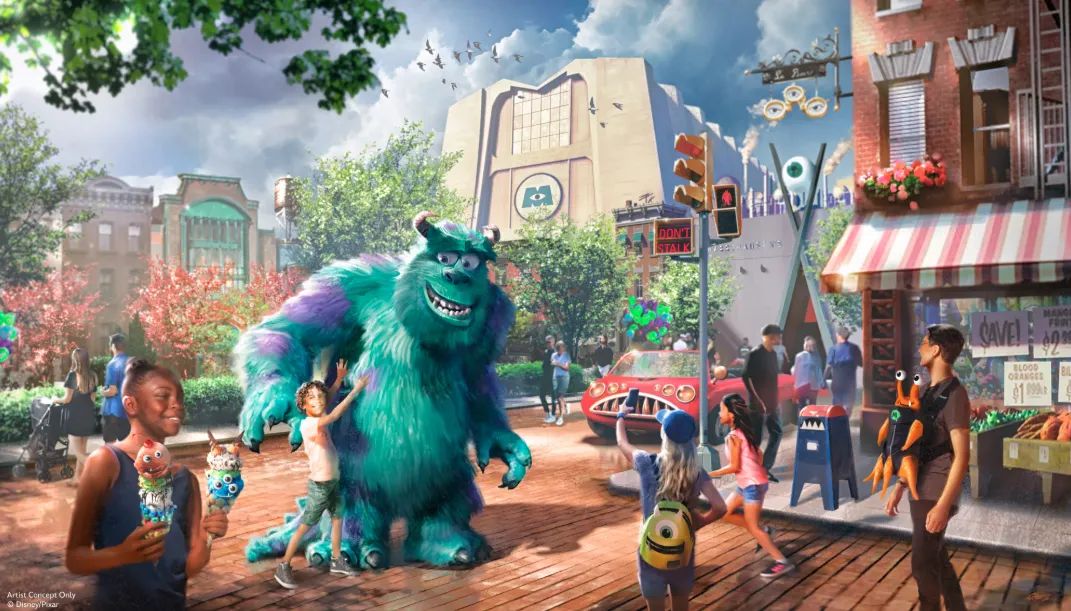 Sulley em Monstropolis, nova área temática de Monsters, Inc. que será construída no Disney’s Hollywood Studios