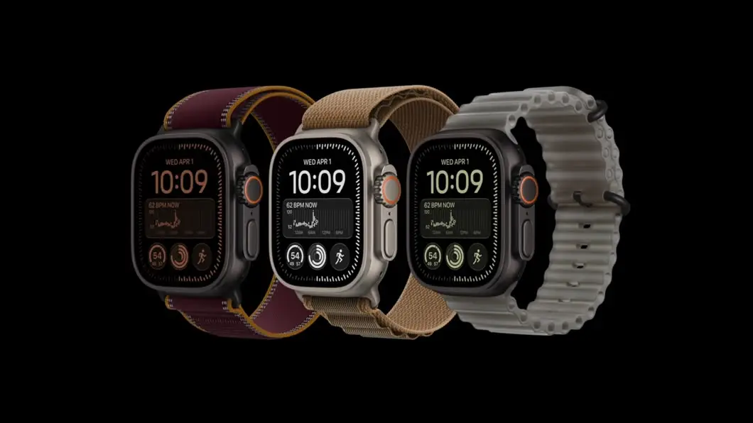 Apple Watch Ultra 4 com diferentes opções de pulseiras